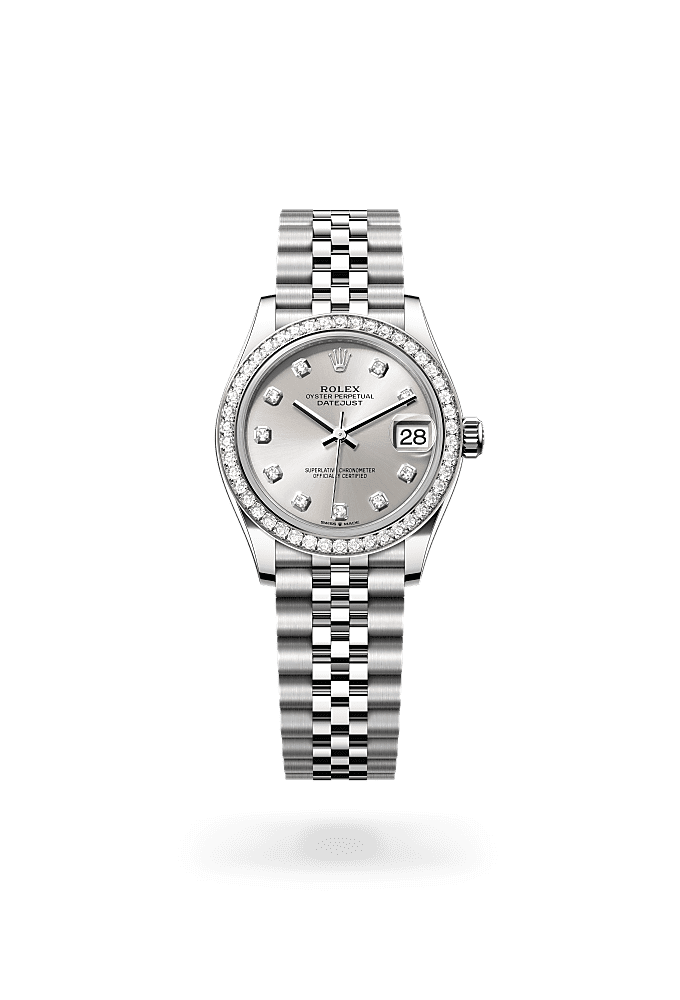 Datejust 31 - Oyster, 31 mm, Oystersteel, white gold and diamonds