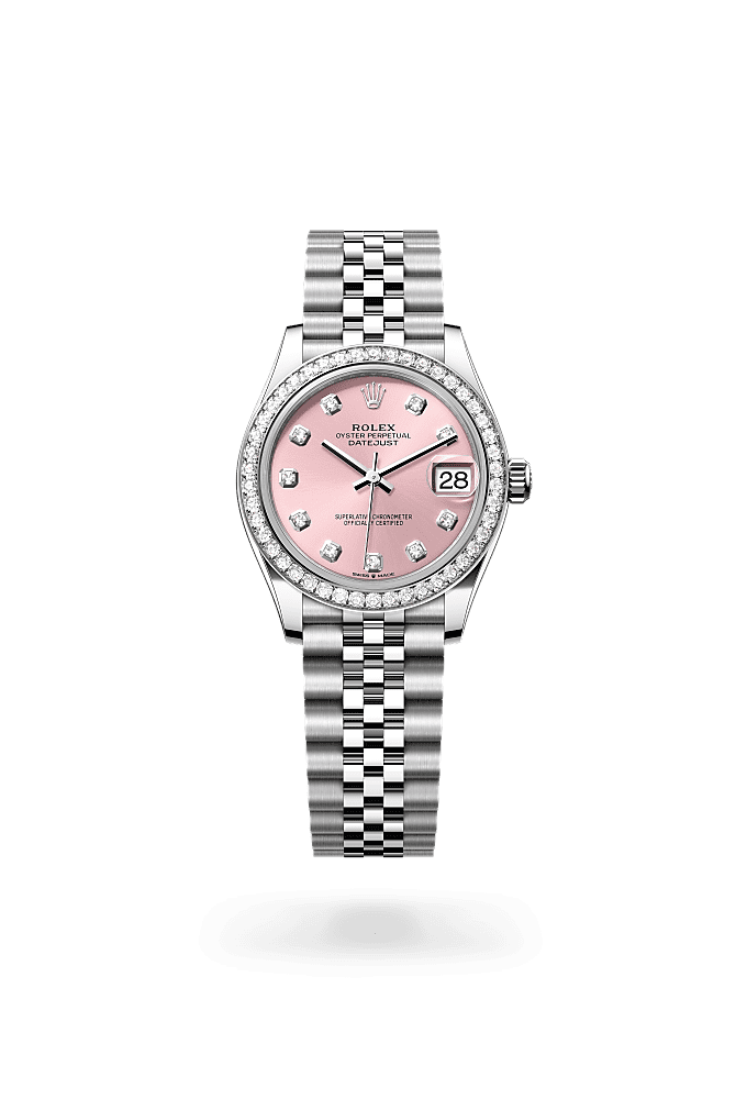Datejust 31 - Oyster, 31 mm, Oystersteel, white gold and diamonds