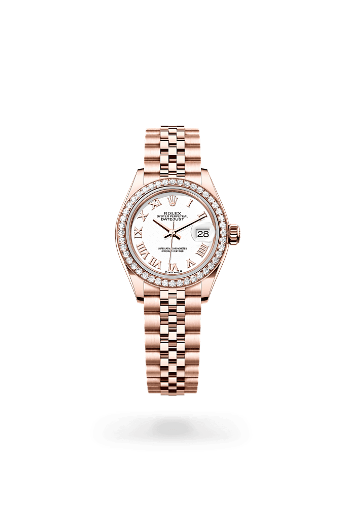 Lady-Datejust - Oyster, 28 mm, Everose gold and diamonds