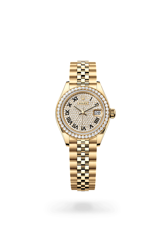 Lady-Datejust - Oyster, 28 mm, yellow gold and diamonds