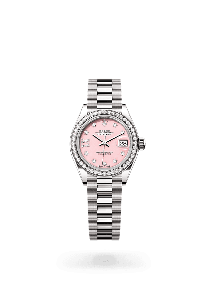 Lady-Datejust - Oyster, 28 mm, white gold and diamonds