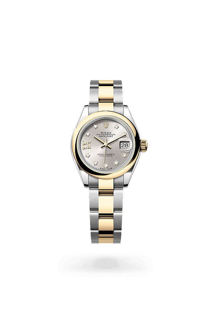 Lady-Datejust - Oyster, 28 mm, Oystersteel and yellow gold