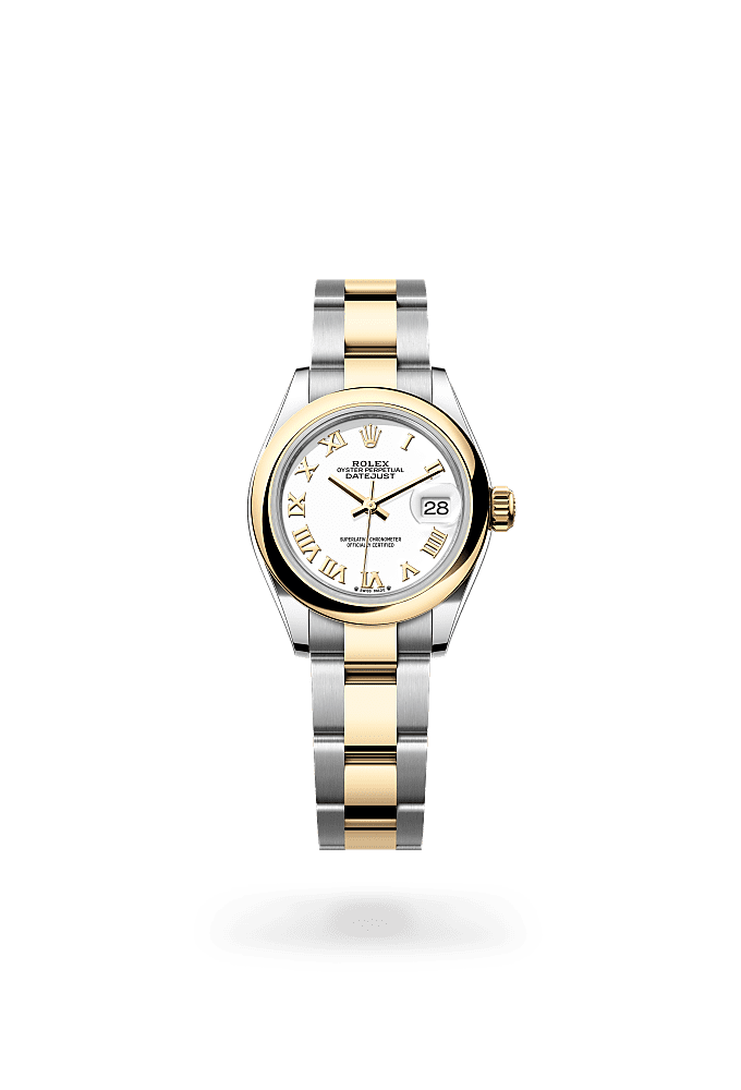 Lady-Datejust - Oyster, 28 mm, Oystersteel and yellow gold