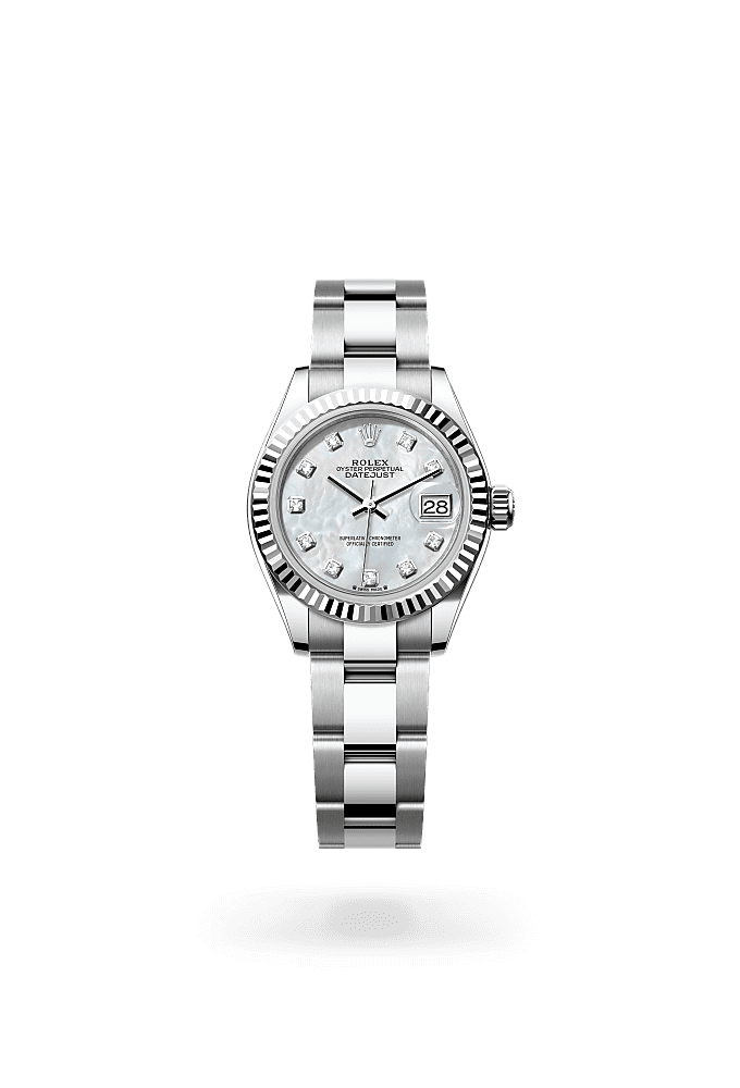 Lady-Datejust - Oyster, 28 mm, Oystersteel and white gold