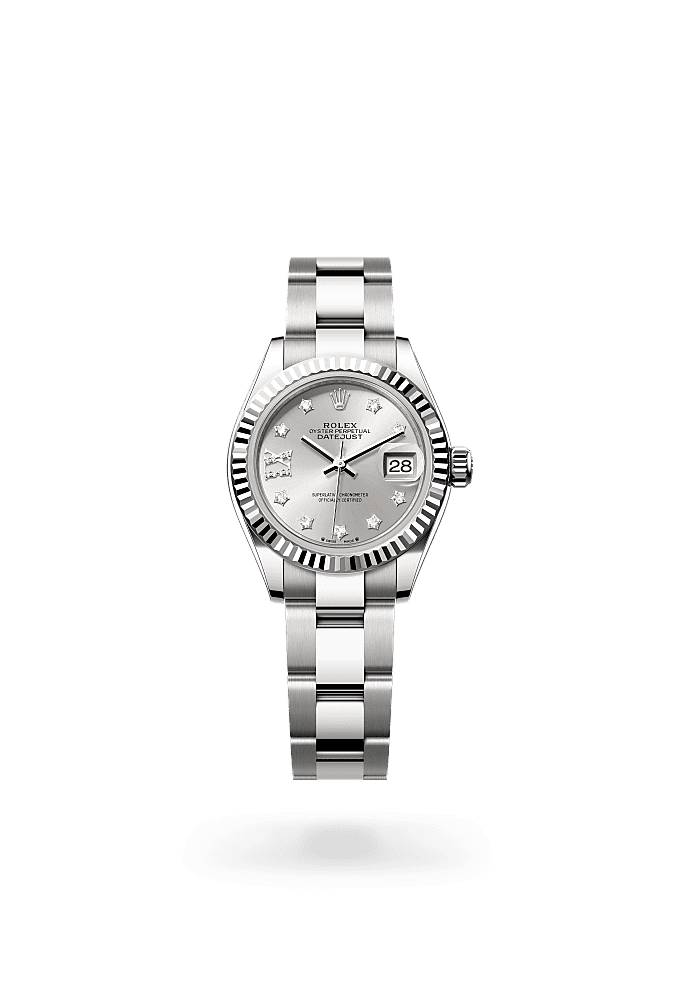 Lady-Datejust - Oyster, 28 mm, Oystersteel and white gold