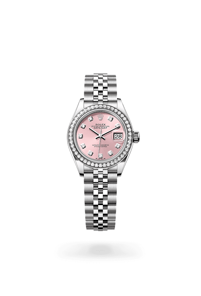 Lady-Datejust - Oyster, 28 mm, Oystersteel, white gold and diamonds