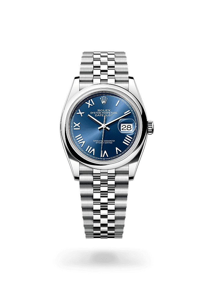 Datejust 36, 蠔式，36毫米，蠔式鋼, 錶面 : 亮藍色, Rolex