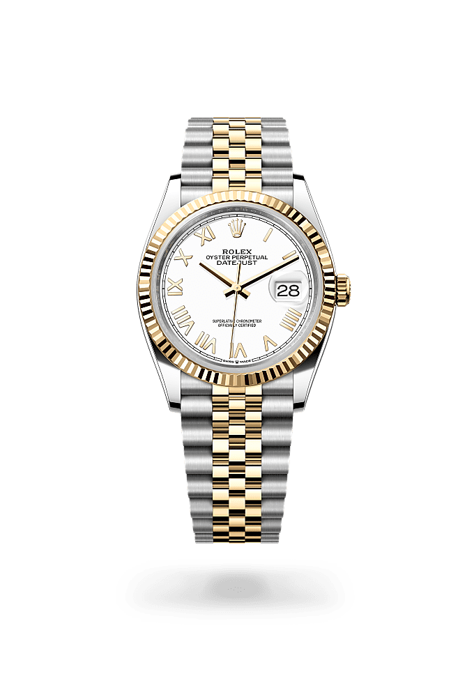 Datejust 36, Oyster, 36 mm, Oystersteel and yellow gold, Dial : White, Rolex