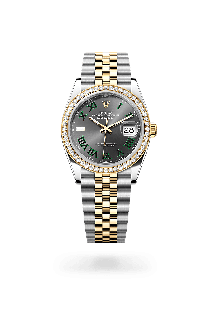 Datejust 36 - Oyster, 36 mm, Oystersteel, yellow gold and diamonds