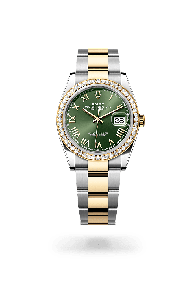 Datejust 36 - Oyster, 36 mm, Oystersteel, yellow gold and diamonds - New model