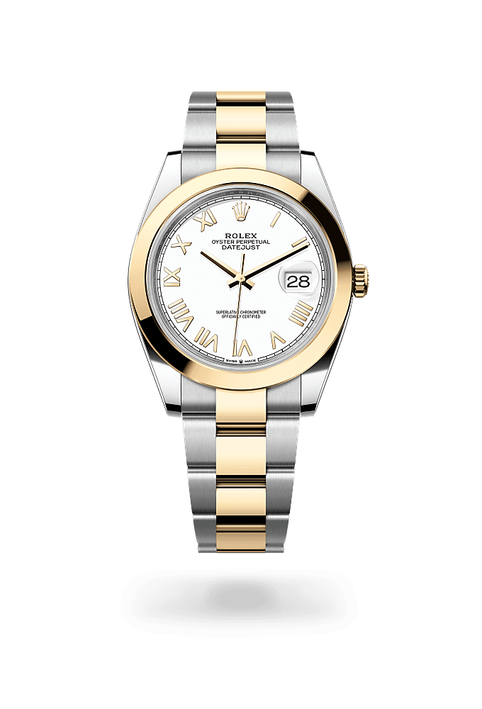 Datejust 41, Oyster, 41 mm, Oystersteel and yellow gold, Dial : White, Rolex