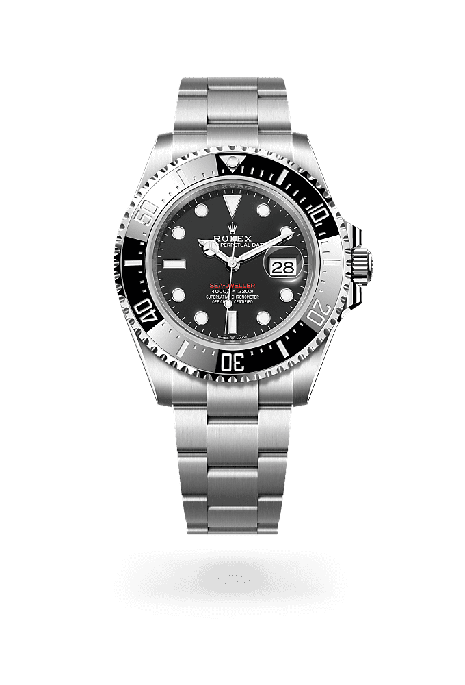 Sea-Dweller, 蠔式，43毫米，蠔式鋼, 錶面 : 醇黑色, Rolex