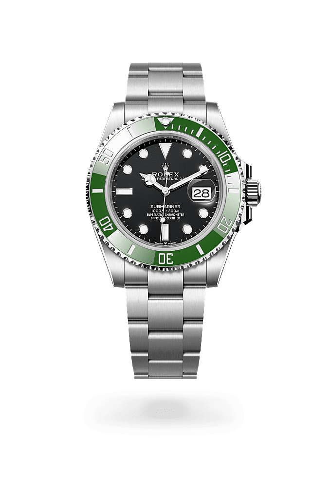 Submariner Date, 蠔式，41毫米，蠔式鋼, 錶面 : 黑色, Rolex