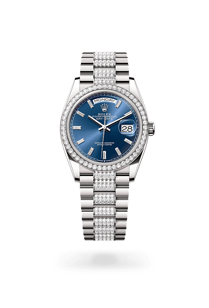 Day-Date 36 - Oyster, 36 mm, white gold and diamonds