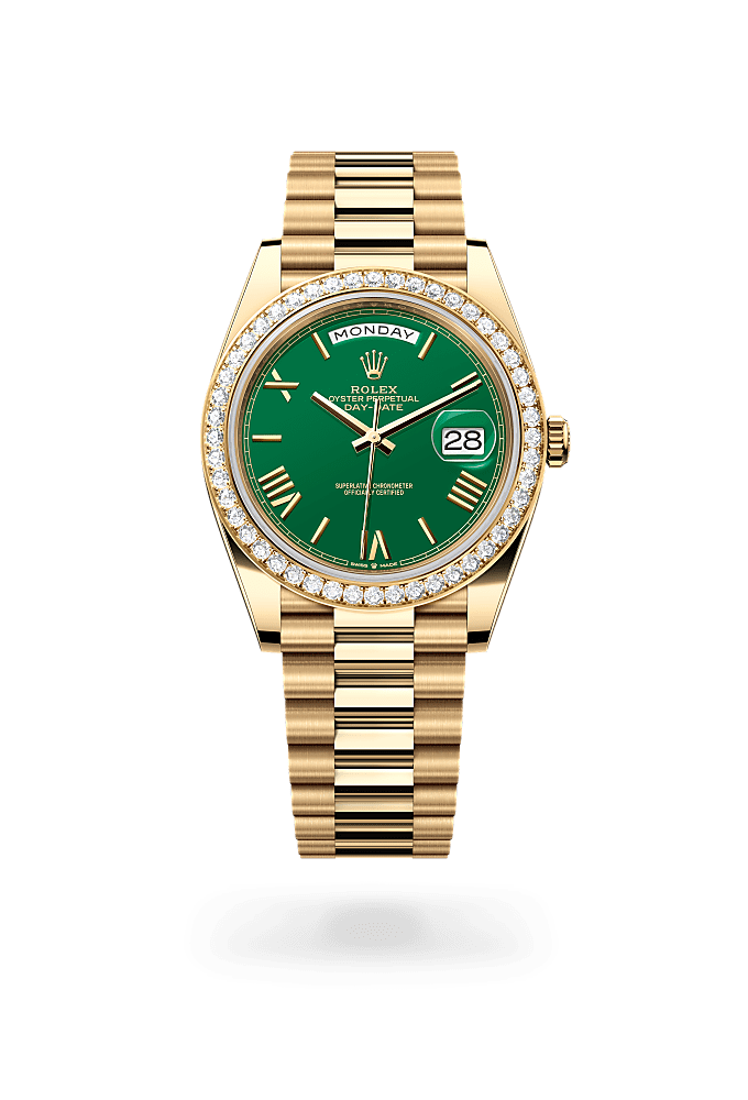Day-Date 40 - Oyster, 40 mm, yellow gold and diamonds