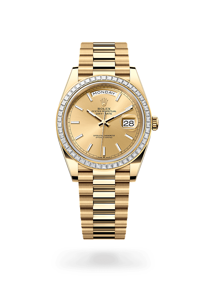 Day-Date 40 - Oyster, 40 mm, yellow gold and diamonds