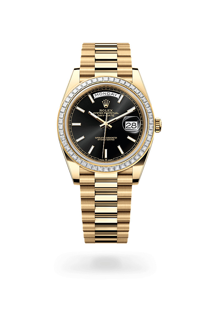 Day-Date 40 - Oyster, 40 mm, yellow gold and diamonds