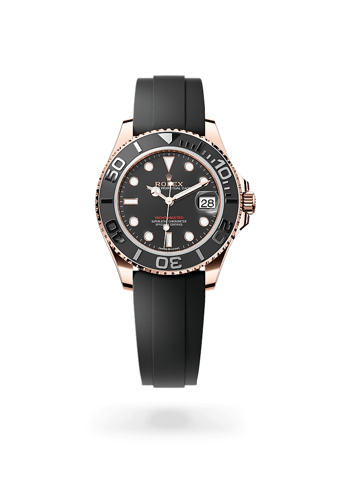 Yacht-Master 37, Oyster, 37 mm, Everose gold, Dial : Intense black, Rolex