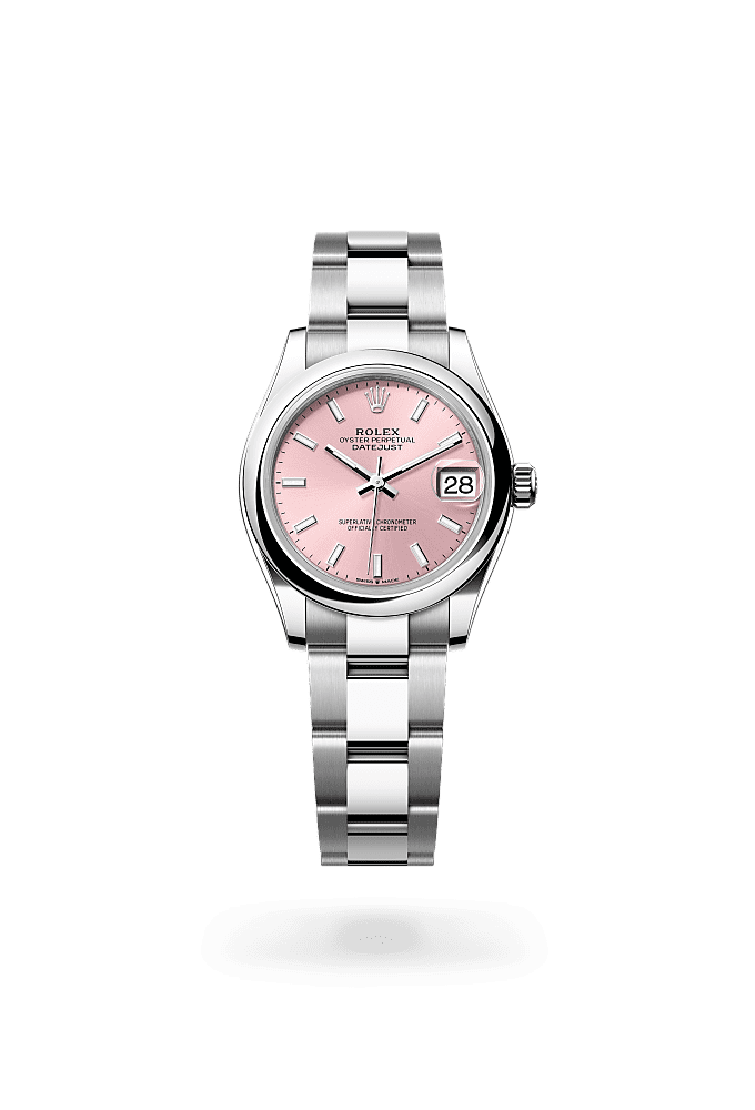Datejust 31, Oyster, 31 mm, Oystersteel, Wijzerplaat : Roze, Rolex