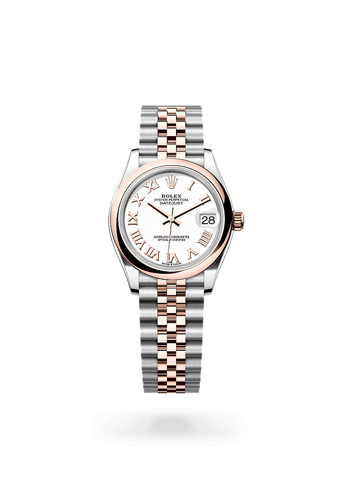 Datejust 31, Oyster, 31 mm, Oystersteel and Everose gold, Dial : White, Rolex