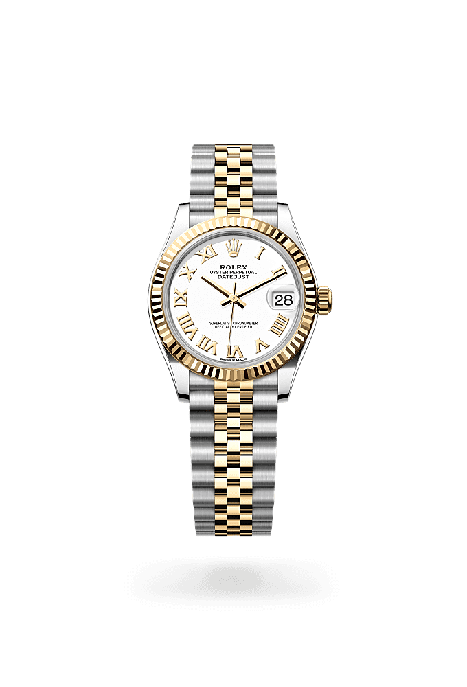Datejust 31, Oyster, 31 mm, thép Oystersteel và vàng kim, Mặt đồng hồ : Màu trắng, Rolex