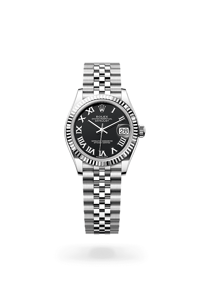 Datejust 31, Oyster, 31 mm, Oystersteel and white gold, Dial : Bright black, Rolex