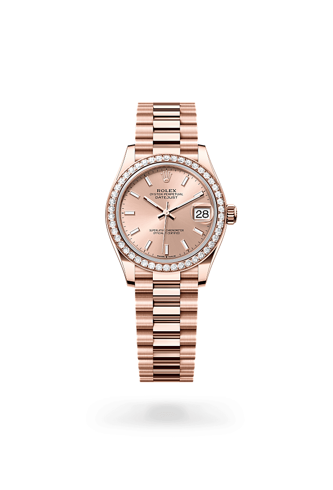 Datejust 31 - Oyster, 31 mm, Everose gold and diamonds
