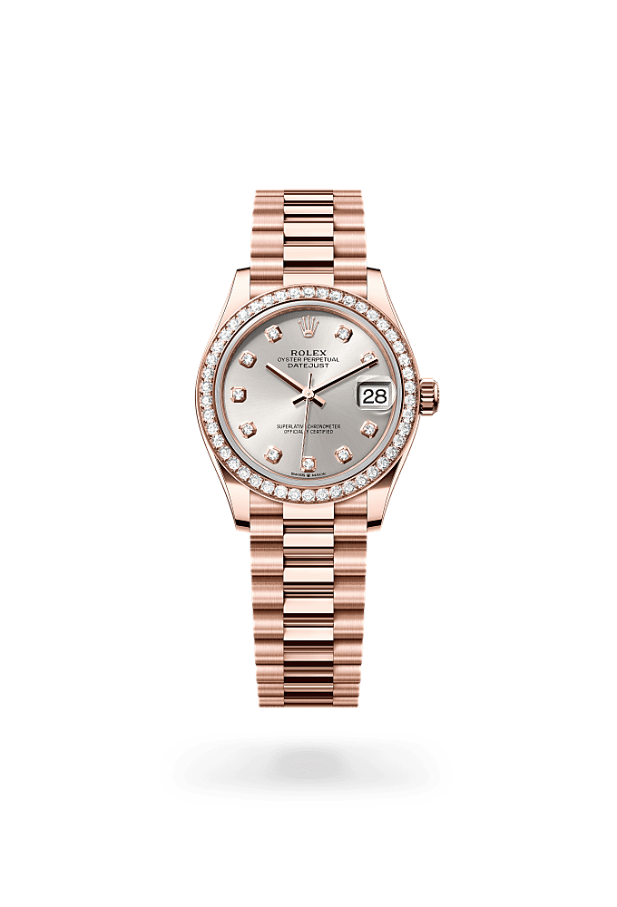 Datejust 31 - Oyster, 31 mm, Everose gold and diamonds