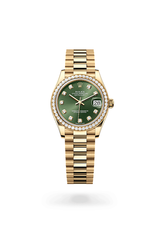 Datejust 31 - Oyster, 31 mm, yellow gold and diamonds