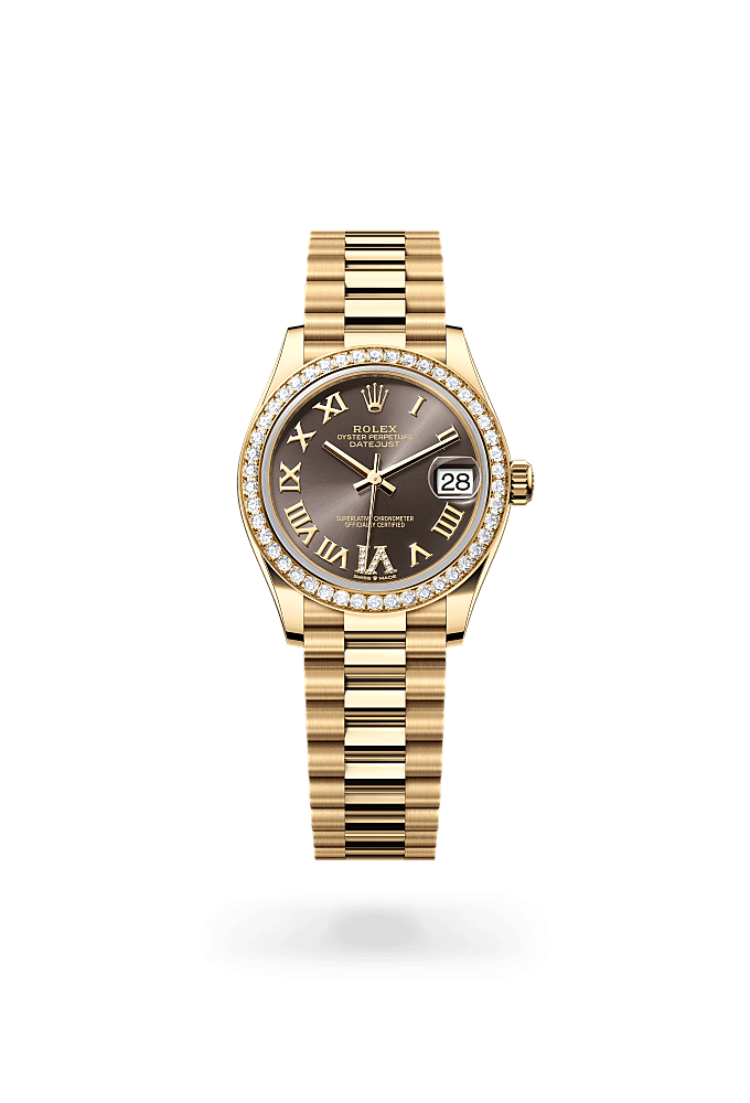 Datejust 31 - Oyster, 31 mm, yellow gold and diamonds
