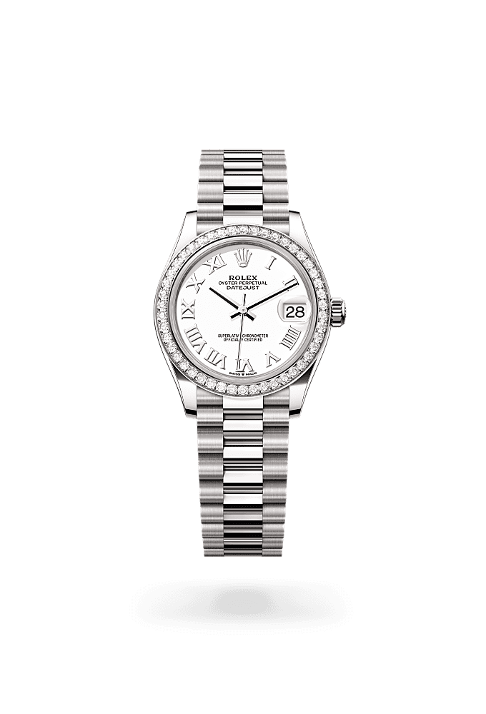 Datejust 31 - Oyster, 31 mm, white gold and diamonds