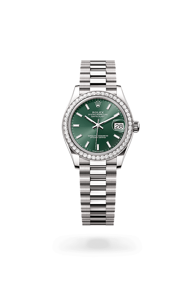 Datejust 31 - Oyster, 31 mm, white gold and diamonds