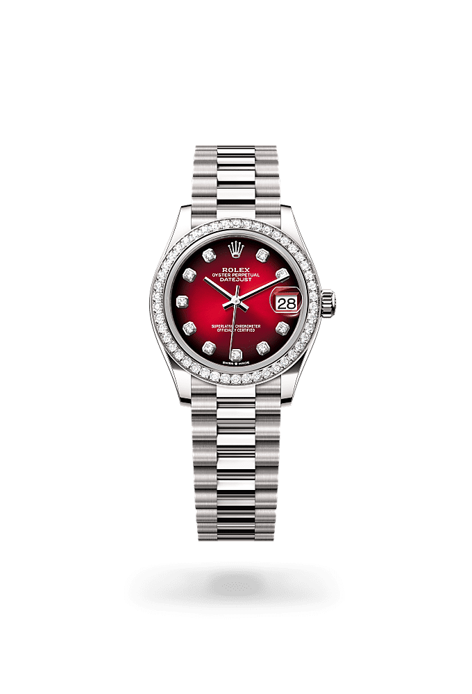 Datejust 31 - Oyster, 31 mm, white gold and diamonds
