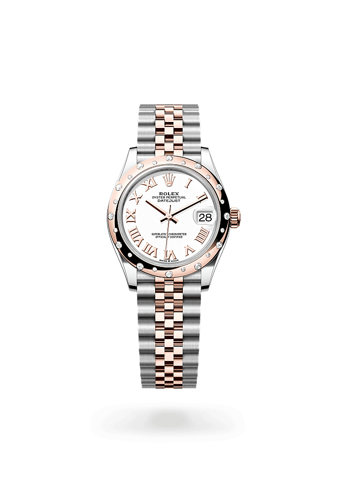 Datejust 31 - Oyster, 31 mm, Oystersteel, Everose gold and diamonds