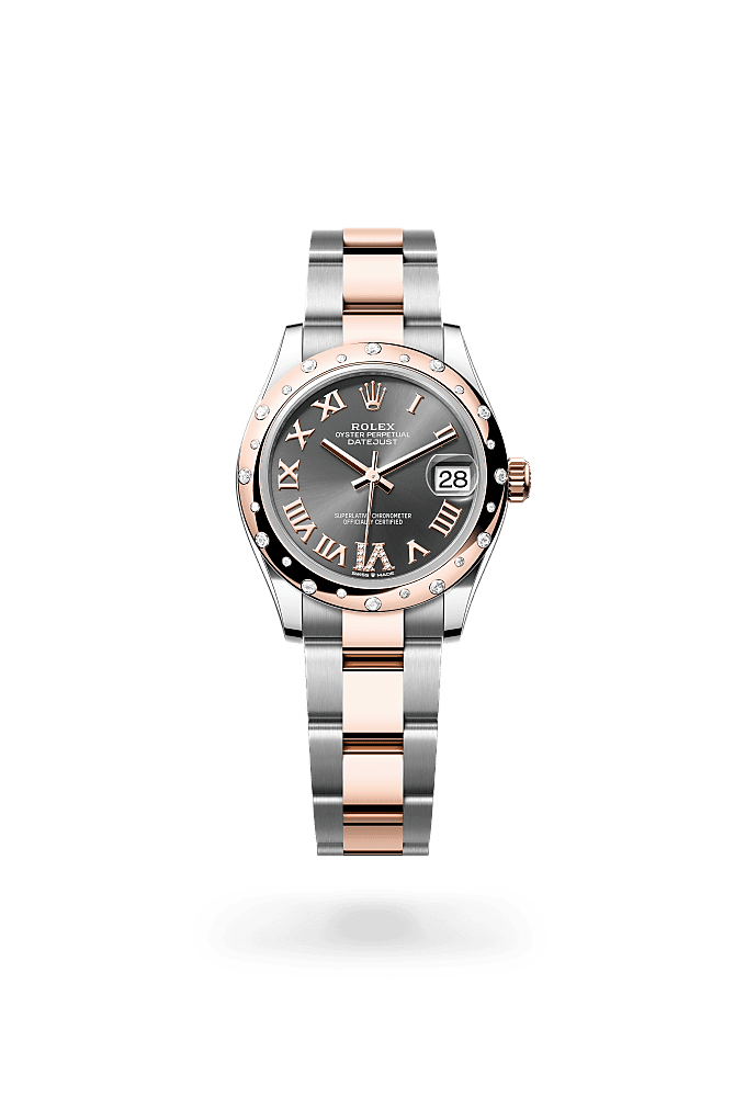 Datejust 31 - Oyster, 31 mm, Oystersteel, Everose gold and diamonds