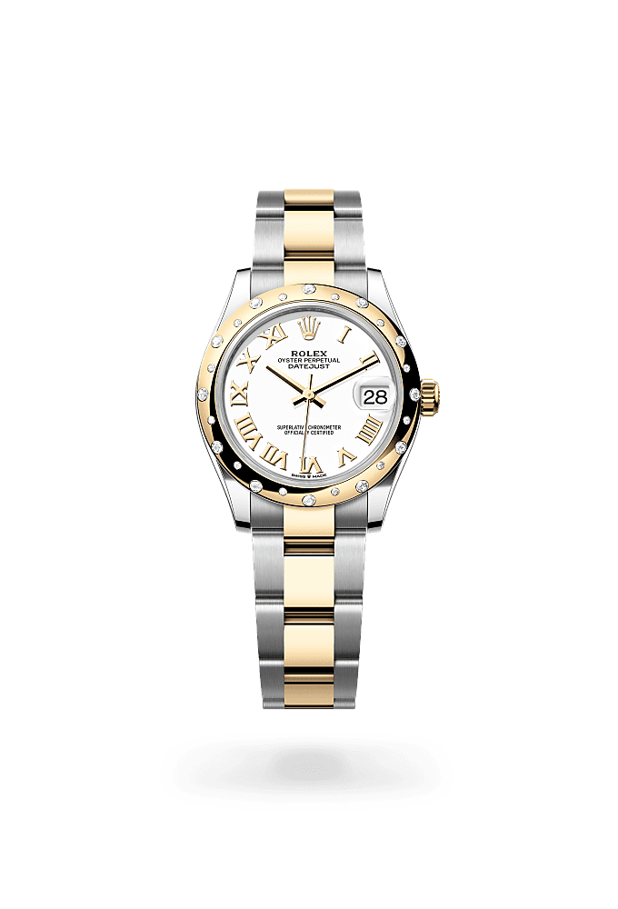 Datejust 31 - Oyster, 31 mm, Oystersteel, yellow gold and diamonds