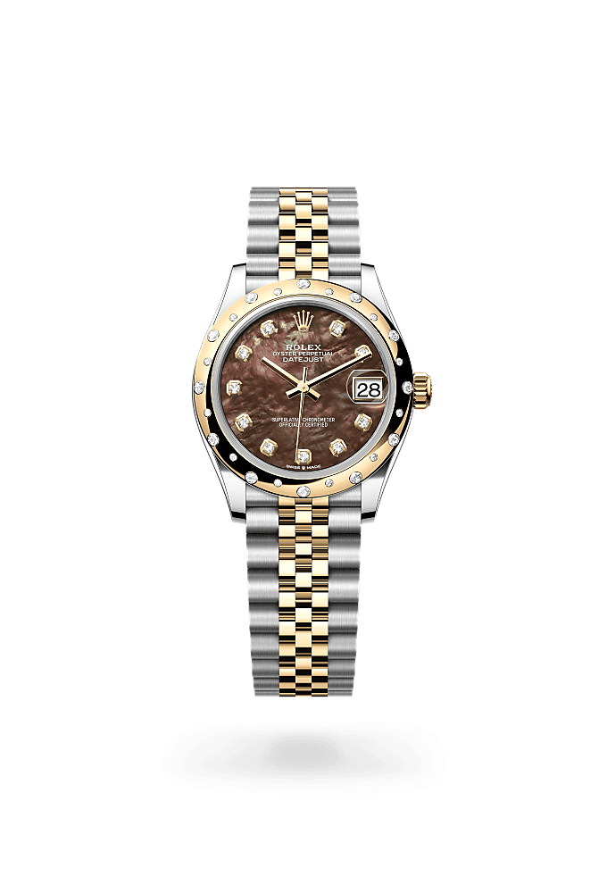 Datejust 31 - Oyster, 31 mm, Oystersteel, yellow gold and diamonds