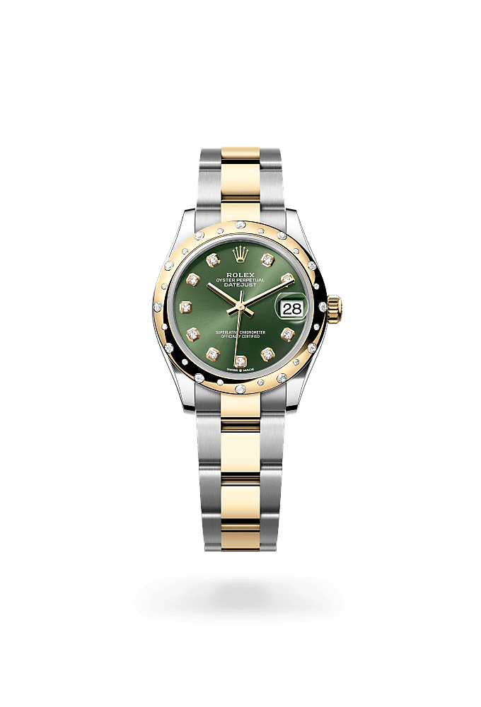 Datejust 31 - Oyster, 31 mm, Oystersteel, yellow gold and diamonds