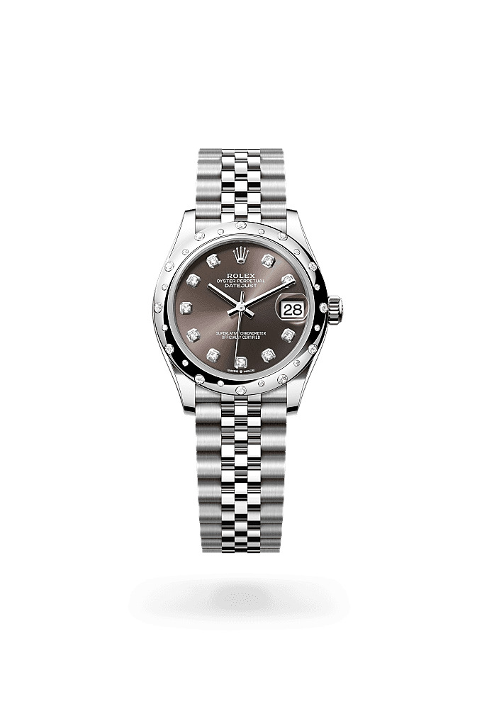 Datejust 31 - Oyster, 31 mm, Oystersteel, white gold and diamonds