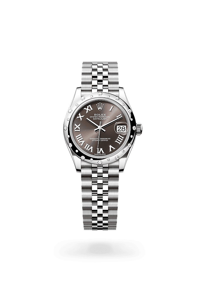 Datejust 31 - Oyster, 31 mm, Oystersteel, white gold and diamonds