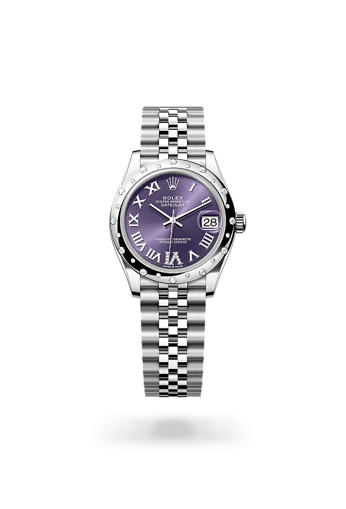 Datejust 31 - Oyster, 31 mm, Oystersteel, white gold and diamonds