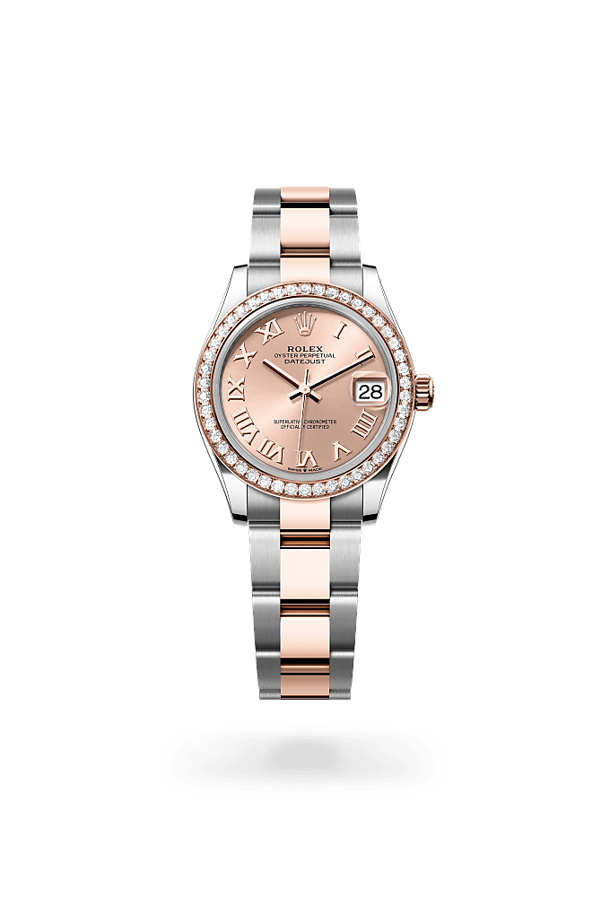 Datejust 31 - Oyster, 31 mm, Oystersteel, Everose gold and diamonds