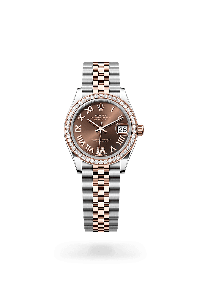 Datejust 31 - Oyster, 31 mm, Oystersteel, Everose gold and diamonds