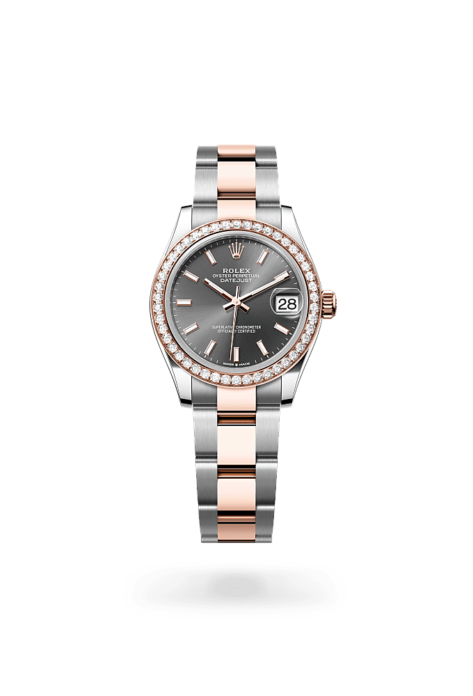 Datejust 31 - Oyster, 31 mm, Oystersteel, Everose gold and diamonds