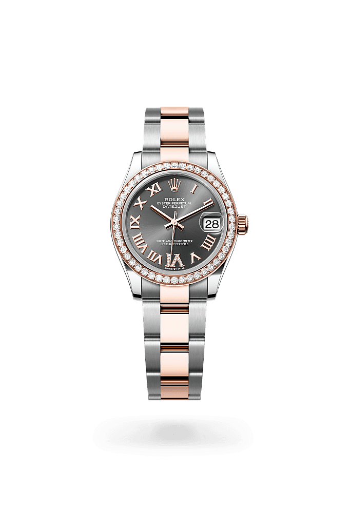 Datejust 31 - Oyster, 31 mm, Oystersteel, Everose gold and diamonds
