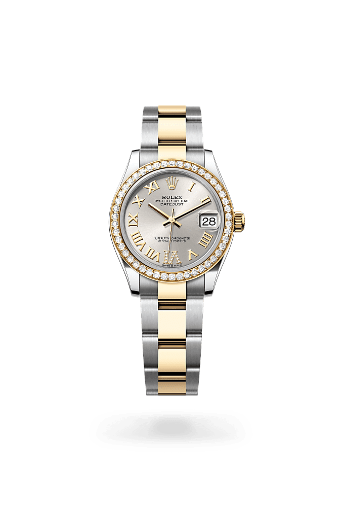 Datejust 31 - Oyster, 31 mm, Oystersteel, yellow gold and diamonds