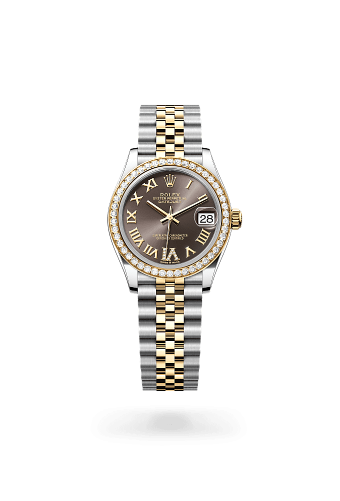 Datejust 31 - Oyster, 31 mm, Oystersteel, yellow gold and diamonds