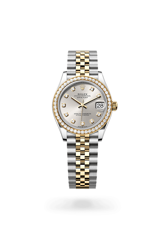 Datejust 31 - Oyster, 31 mm, Oystersteel, yellow gold and diamonds