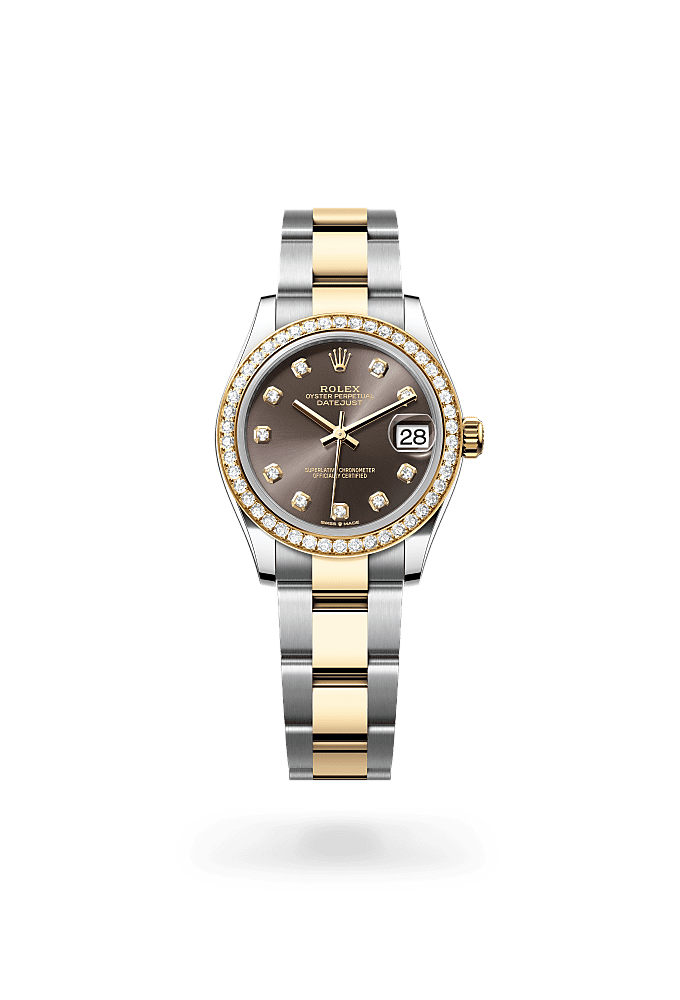 Datejust 31 - Oyster, 31 mm, Oystersteel, yellow gold and diamonds