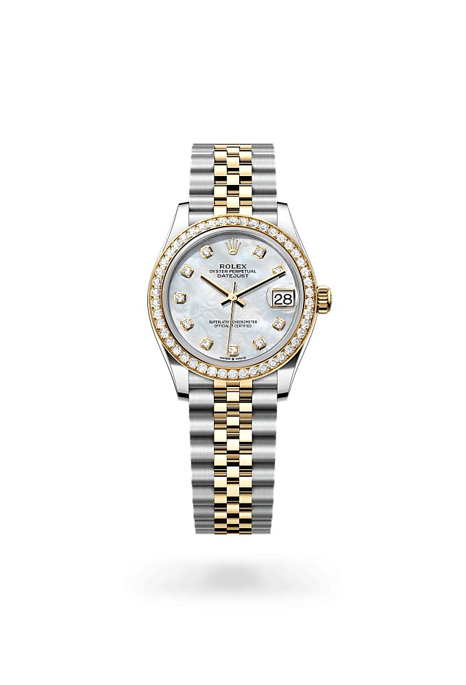 Datejust 31 - Oyster, 31 mm, Oystersteel, yellow gold and diamonds